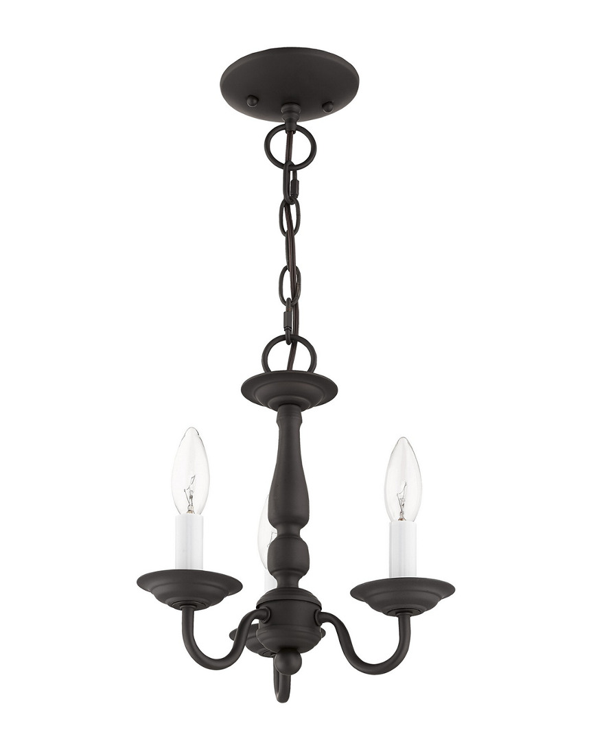 Livex Lighting 3-light Bronze Convertible Mini Chandelier In Bronze