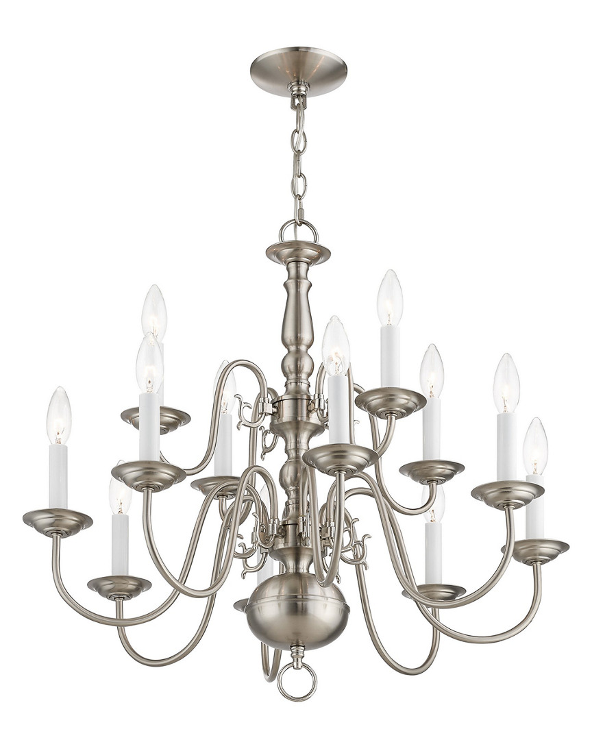 Livex Lighting Livex Williamsburgh 12-light Brushed Nickel Chandelier
