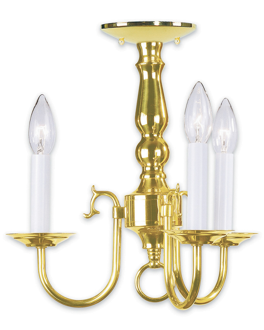 Livex Lighting Livex Williamsburgh 3-light Polished Brass Mini Chandelier