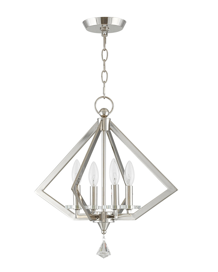 Livex Lighting Livex Diamond 4-light Polished Nickel Mini Chandelier