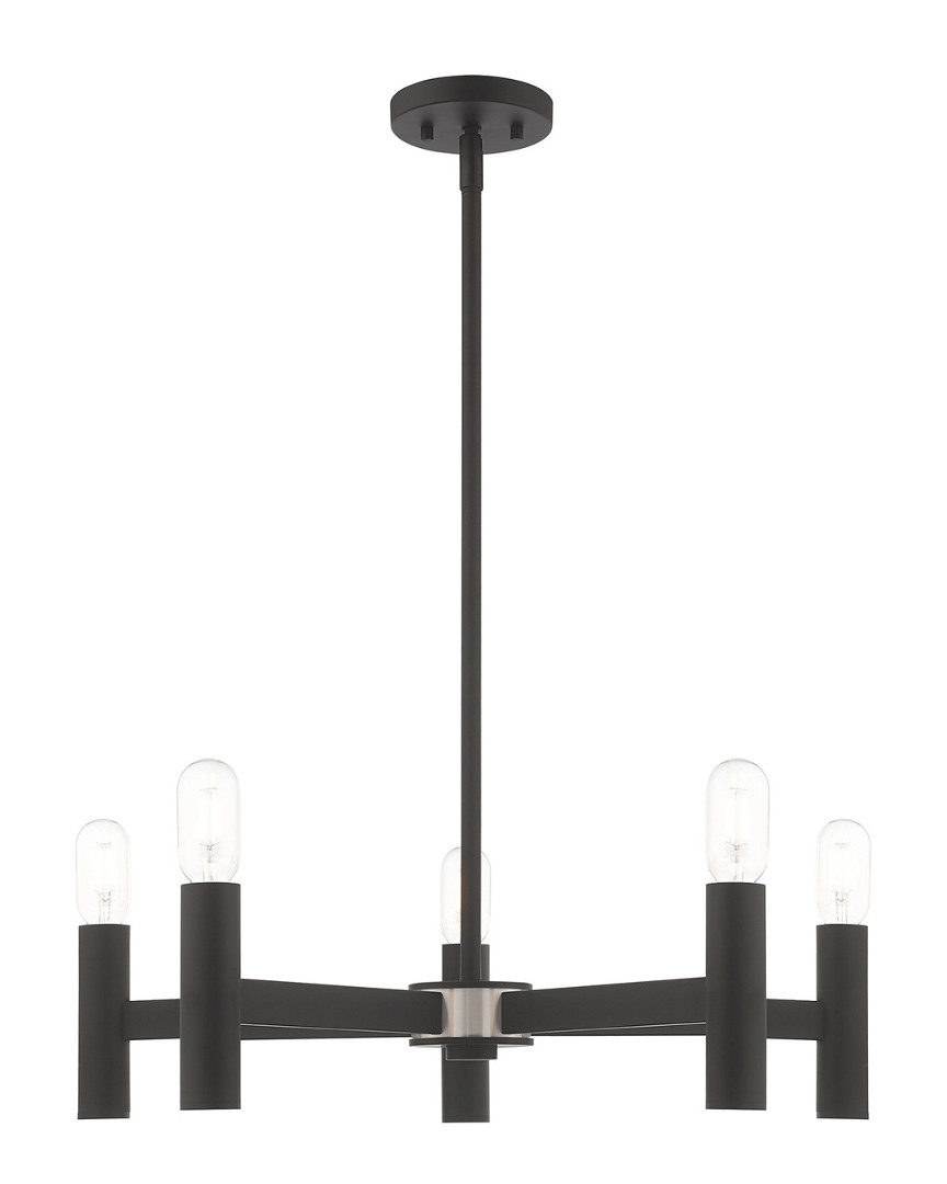 Livex Lighting Livex Copenhagen 5 Lt Black Chandelier