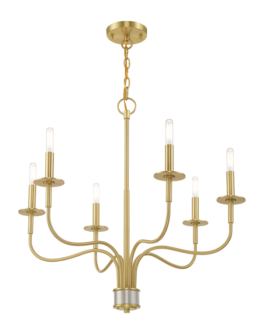 Livex Lighting Livex Lisbon 6 Lt Satin Brass Chandelier