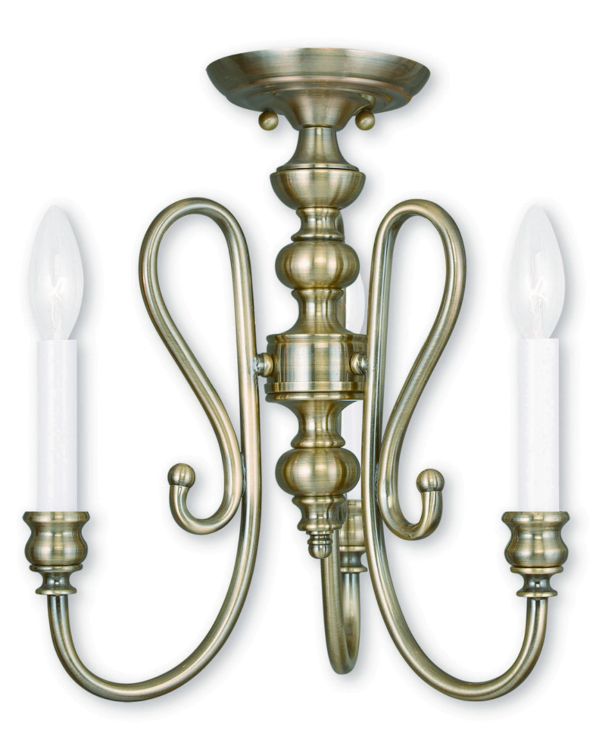Livex Lighting Discontinued Livex Caldwell 3-light Ab Mini Chandelier/ceiling Mount