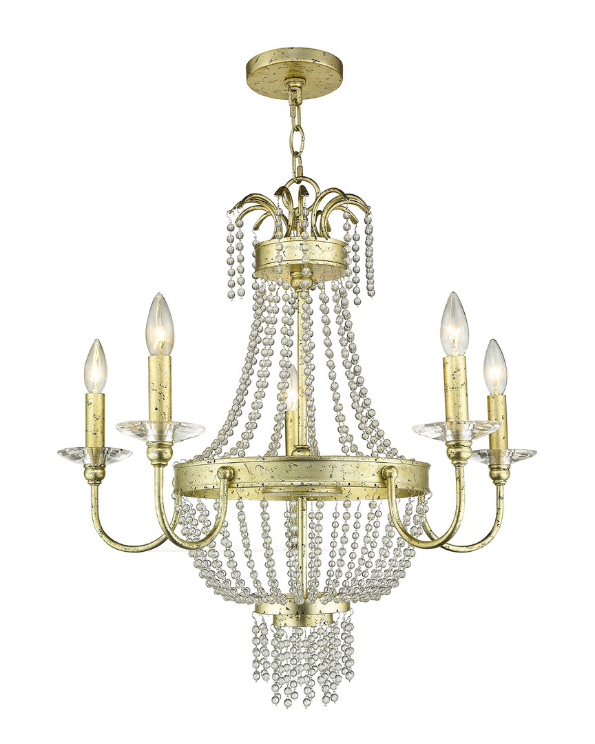 Livex Lighting Discontinued Livex Valentina 5-light Winter Gold Chandelier