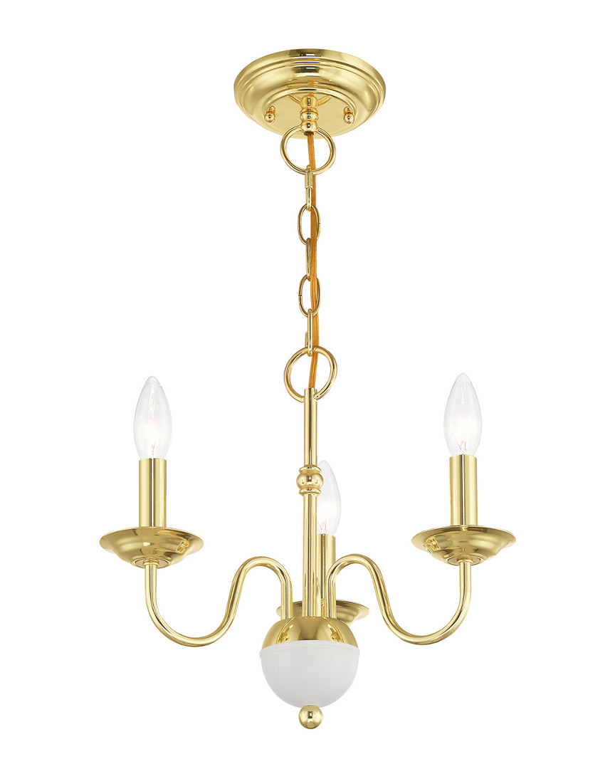 Livex Lighting Livex Windsor 3 Light Polished Brass Mini Chandelier