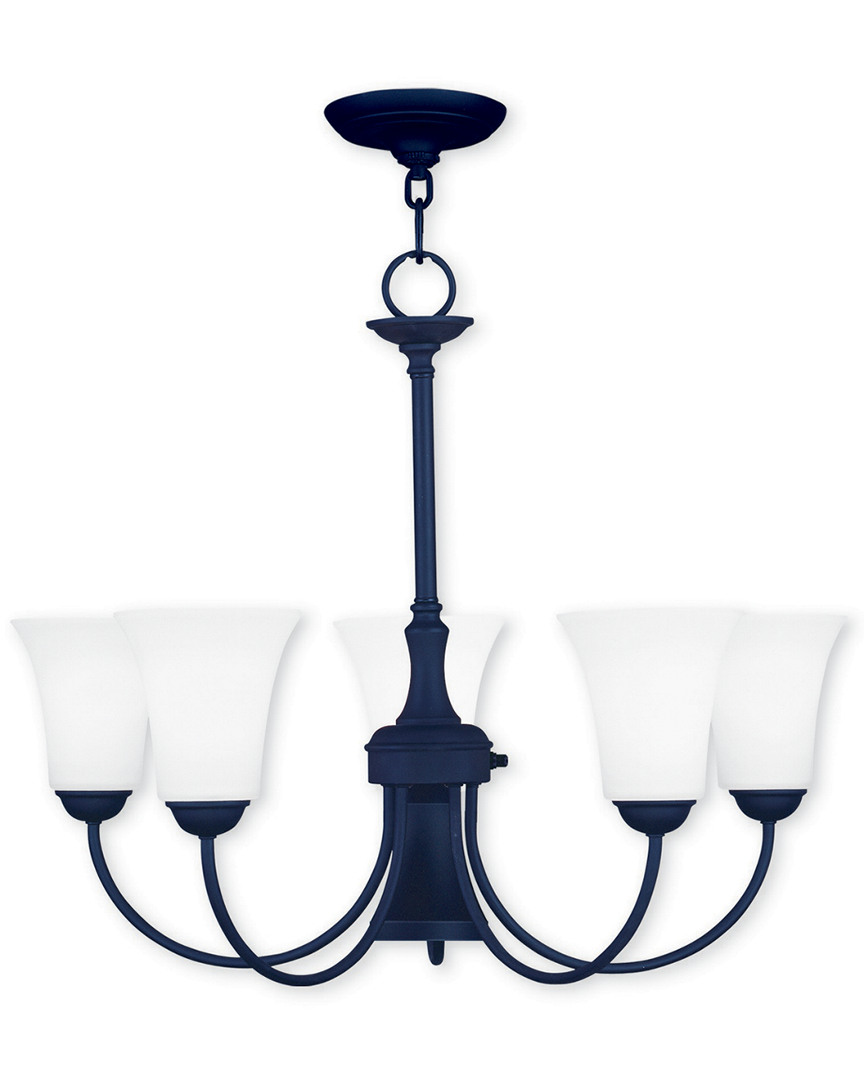 Livex Lighting Livex Ridgedale 5-light + 1-light Black Chandelier