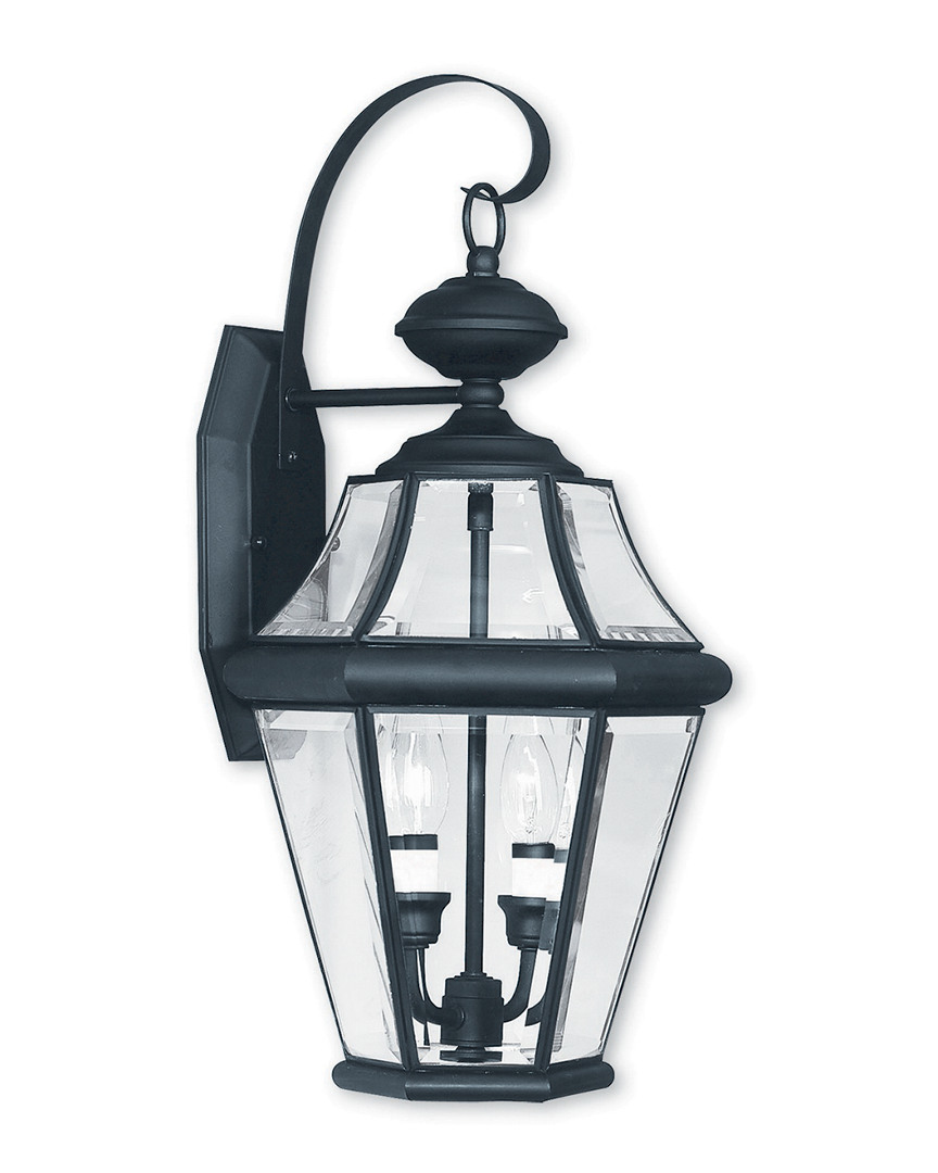 Shop Livex Lighting Livex Georgetown 2-light Black Outdoor Wall Lantern