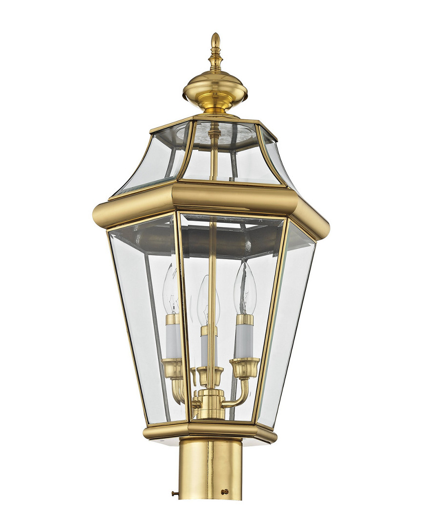 Livex Lighting Livex Georgetown 3-light Pb Outdoor Post Lantern