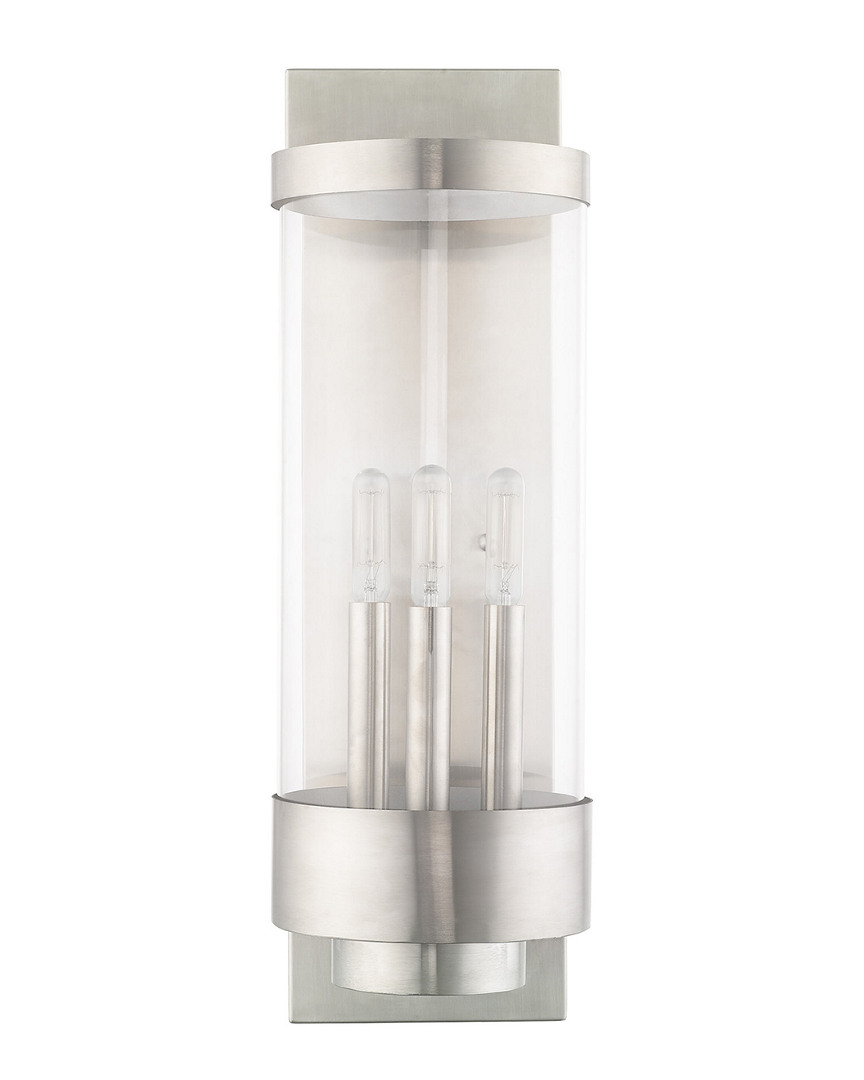 Livex Lighting Livex Hillcrest 3 Light Brushed Nickel Outdoor Wall Lantern