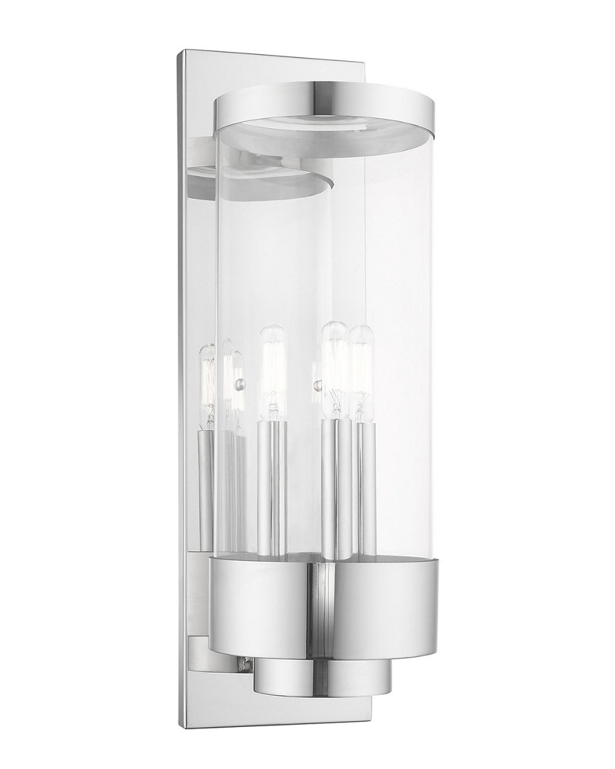 Livex Lighting Livex Hillcrest 3 Light Polished Chrome Outdoor Wall Lantern