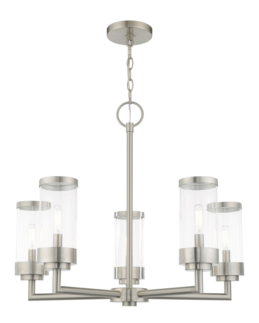 Livex Lighting Livex Hillcrest 5 Light Brushed Nickel Outdoor Chandelier