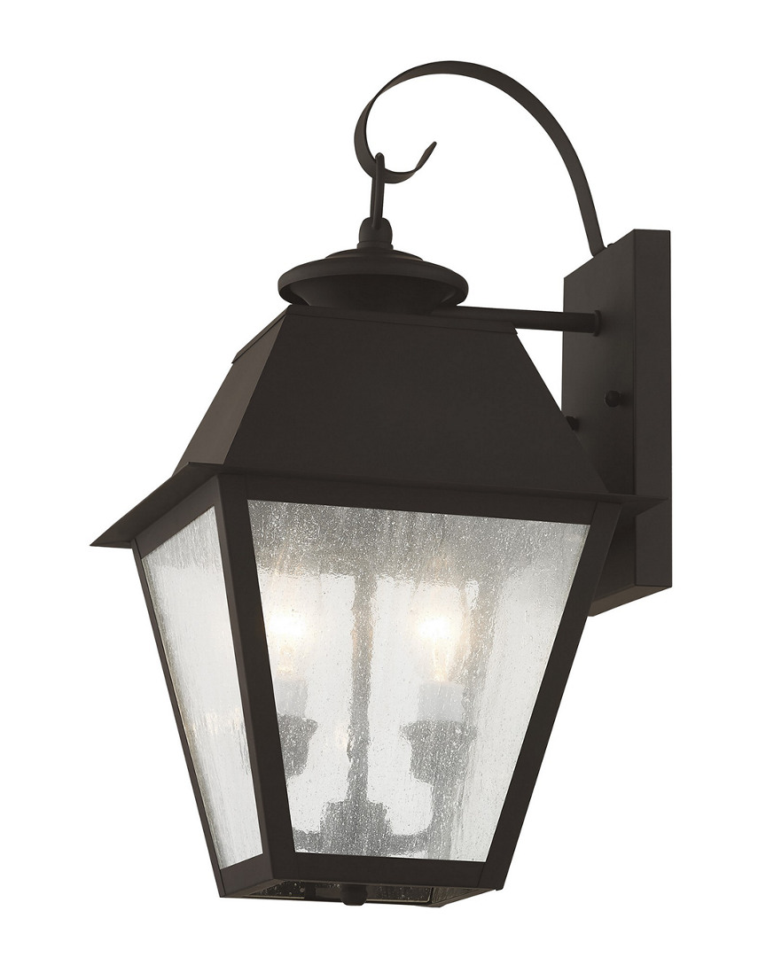 Livex Lighting Livex Mansfield 2-light Bronze Outdoor Wall Lantern In Black