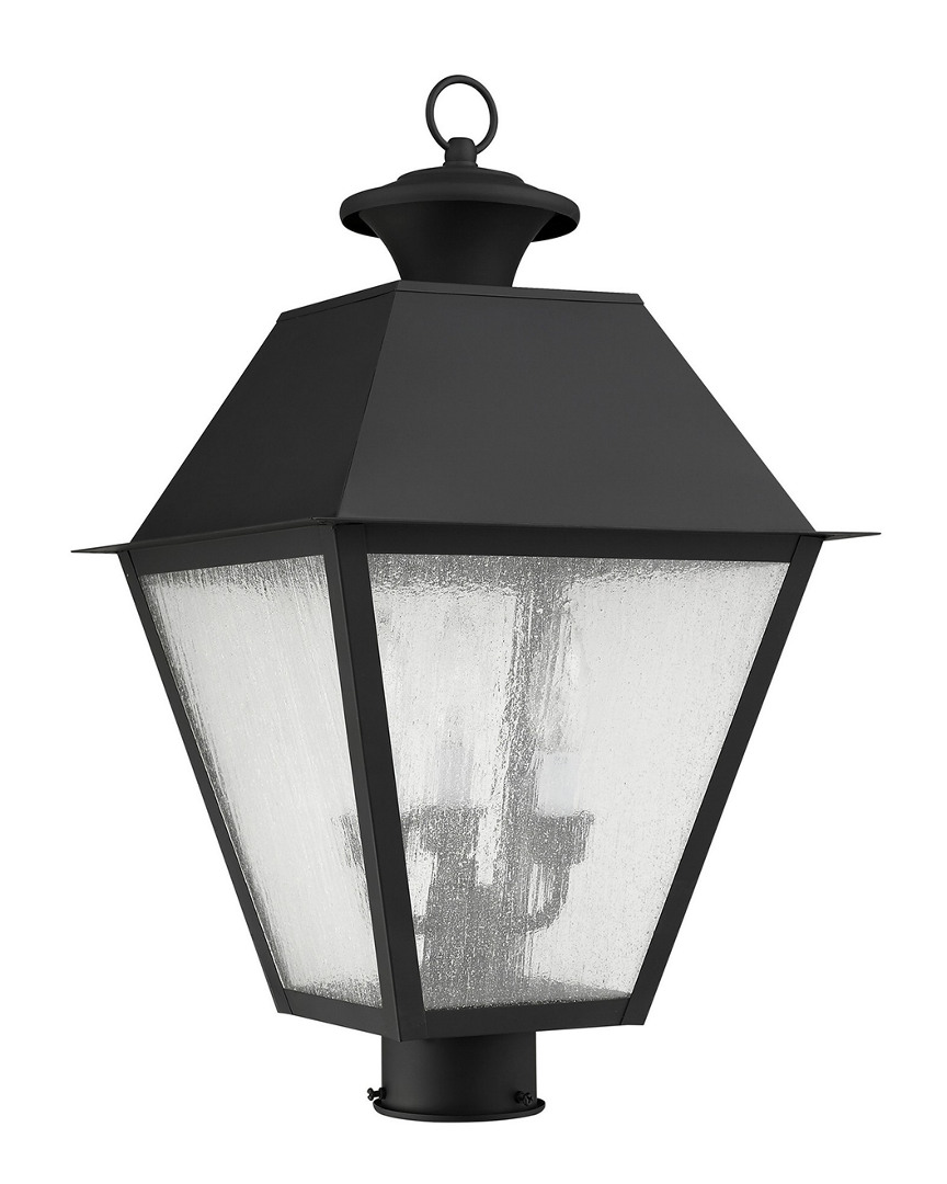 Livex Lighting Livex Mansfield 3-light Black Outdoor Post Lantern