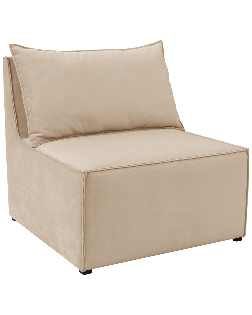 Skyline Furniture French Seamed Sectional Armless Chair In Neutral