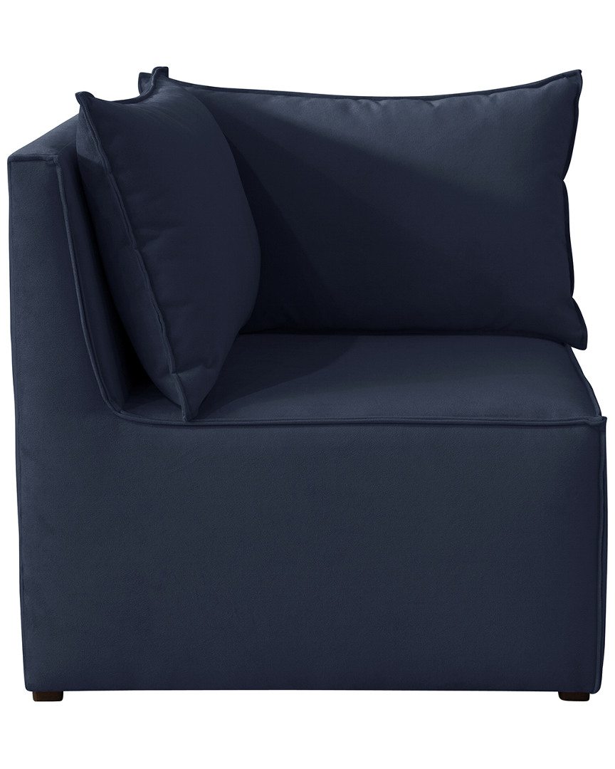 Skyline Furniture French Seamed Sectional Corner Chair In Blue