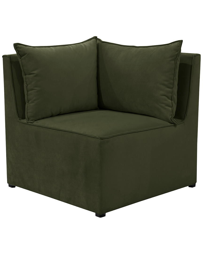 Skyline Furniture French Seamed Sectional Corner Chair In Green