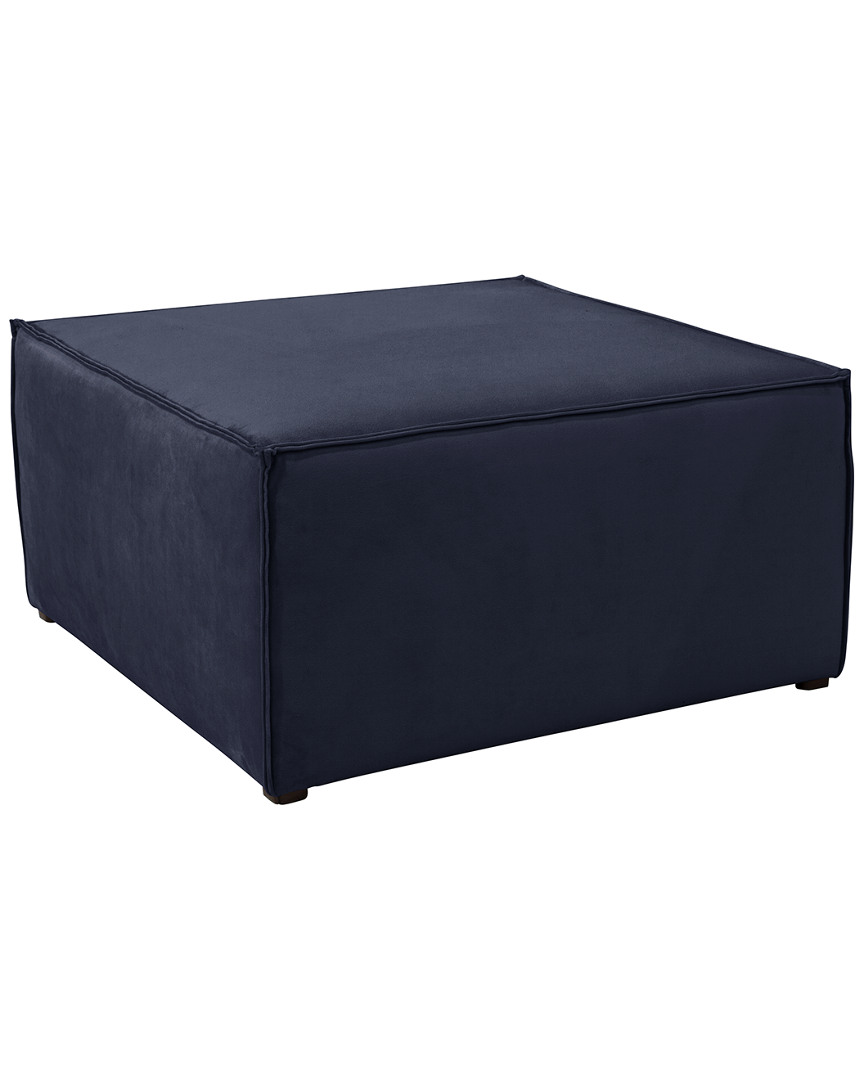Skyline Furniture French Seamed Sectional Ottoman In Blue