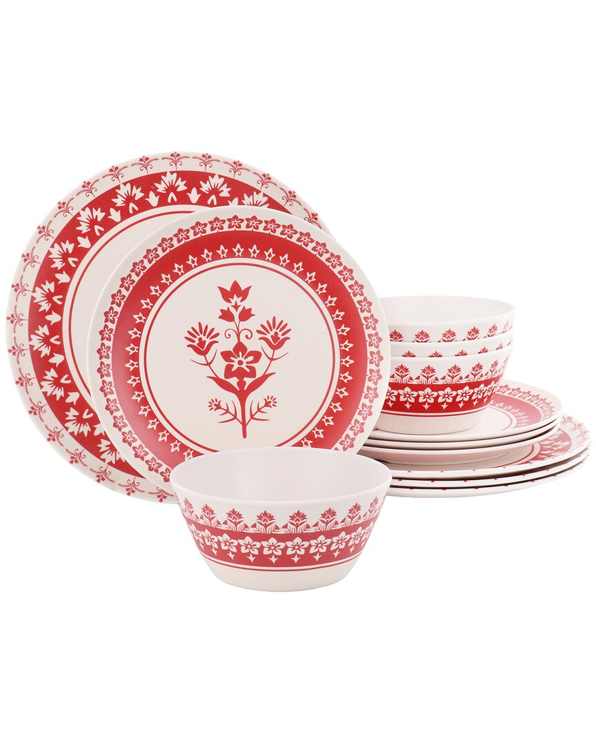 Martha Stewart 12pc Round Bamboo Fiber Dinnerware Set