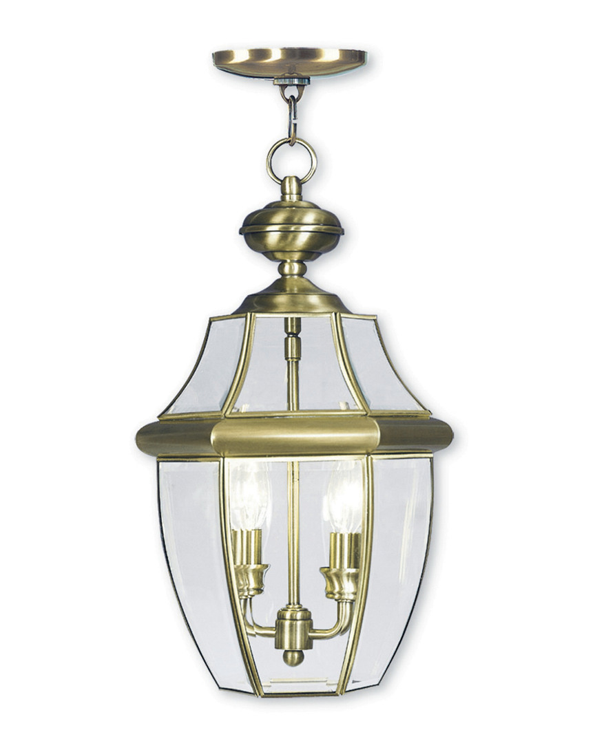 Livex Lighting Livex Monterey 2-light Ab Outdoor Chain Lantern