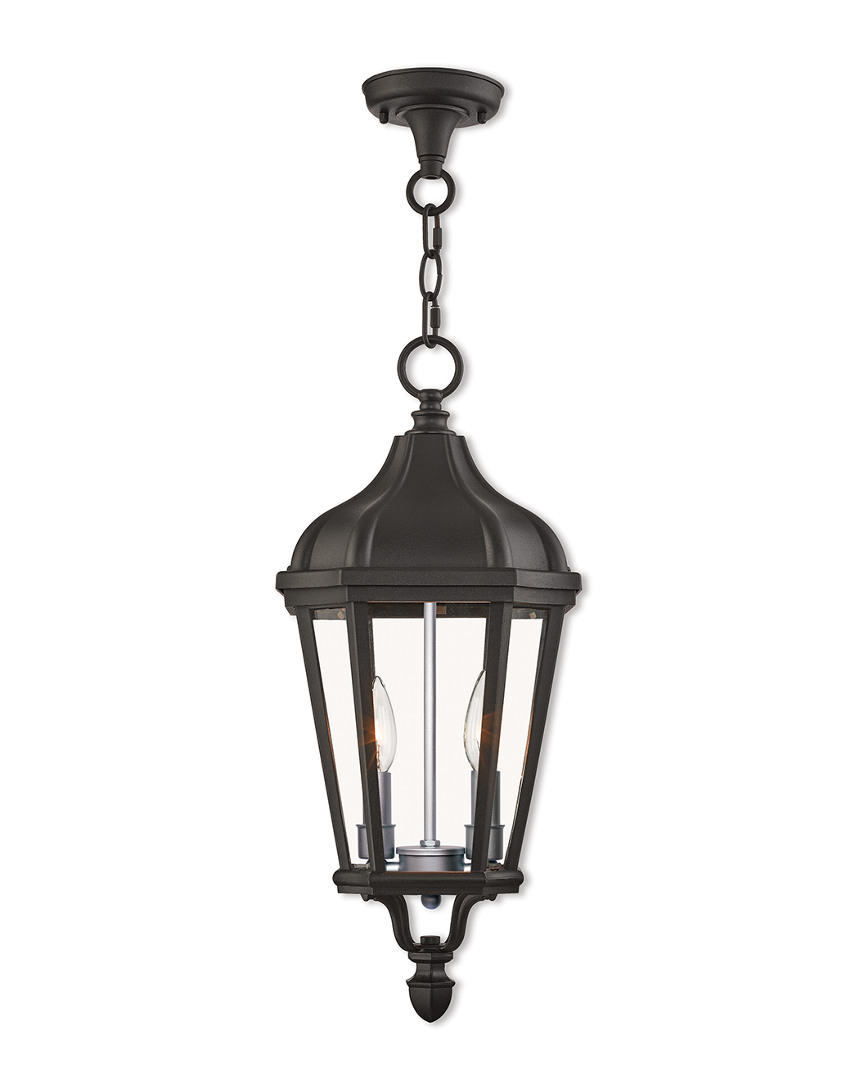 Livex Lighting Livex Morgan 2 Light Tbk Outdoor Pendant Lantern In Black