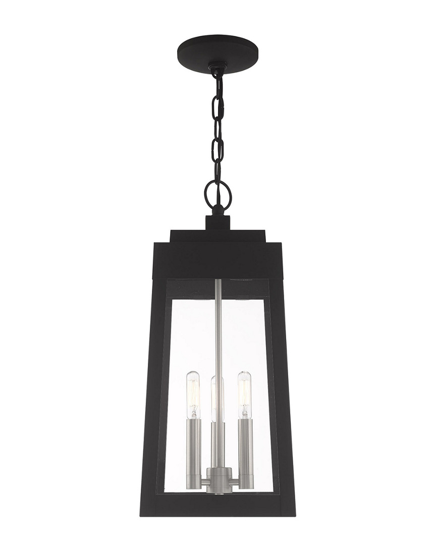 Livex Lighting Livex Oslo 3 Light Black Outdoor Pendant Lantern