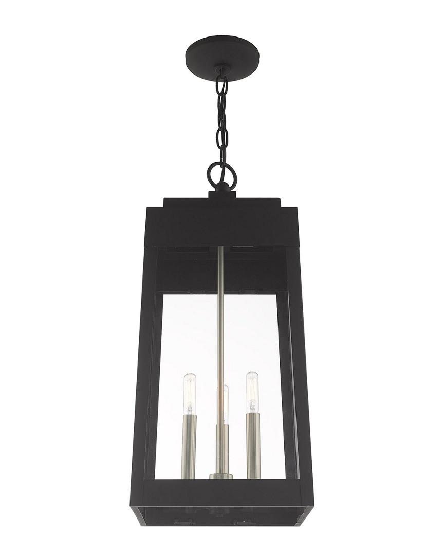 Livex Lighting Livex Oslo 3 Light Black Outdoor Pendant Lantern