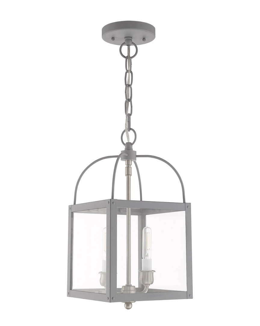 Livex Lighting Livex Milford 2 Lt Nordic Gray Convertible Mini Pendant/ceiling Mount