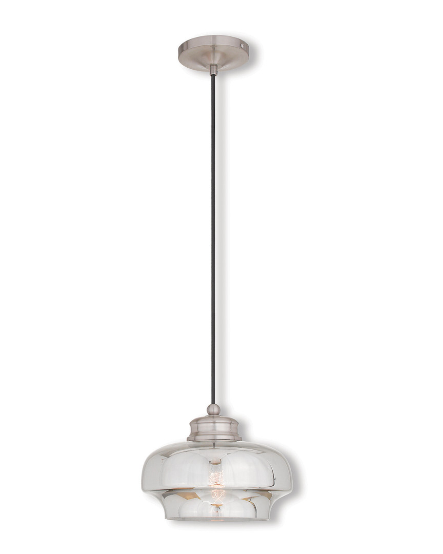 Livex Lighting Livex Art Glass 1-light Brushed Nickel Mini Pendant
