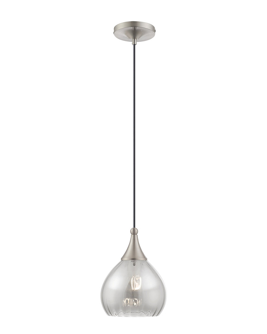 Livex Lighting Livex Art Glass 1 Lt Brushed Nickel Mini Pendant