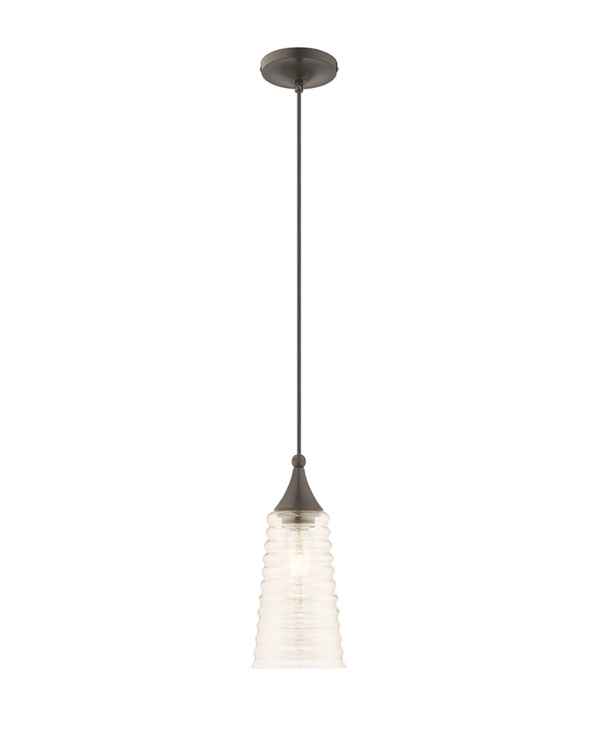 Livex Lighting Livex Art Glass 1 Lt English Bronze Mini Pendant