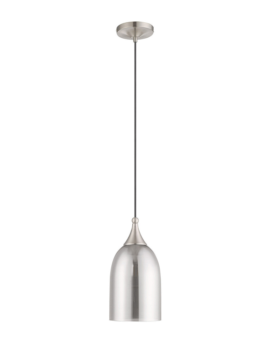 Livex Lighting Livex Art Glass 1 Lt Brushed Nickel Mini Pendant