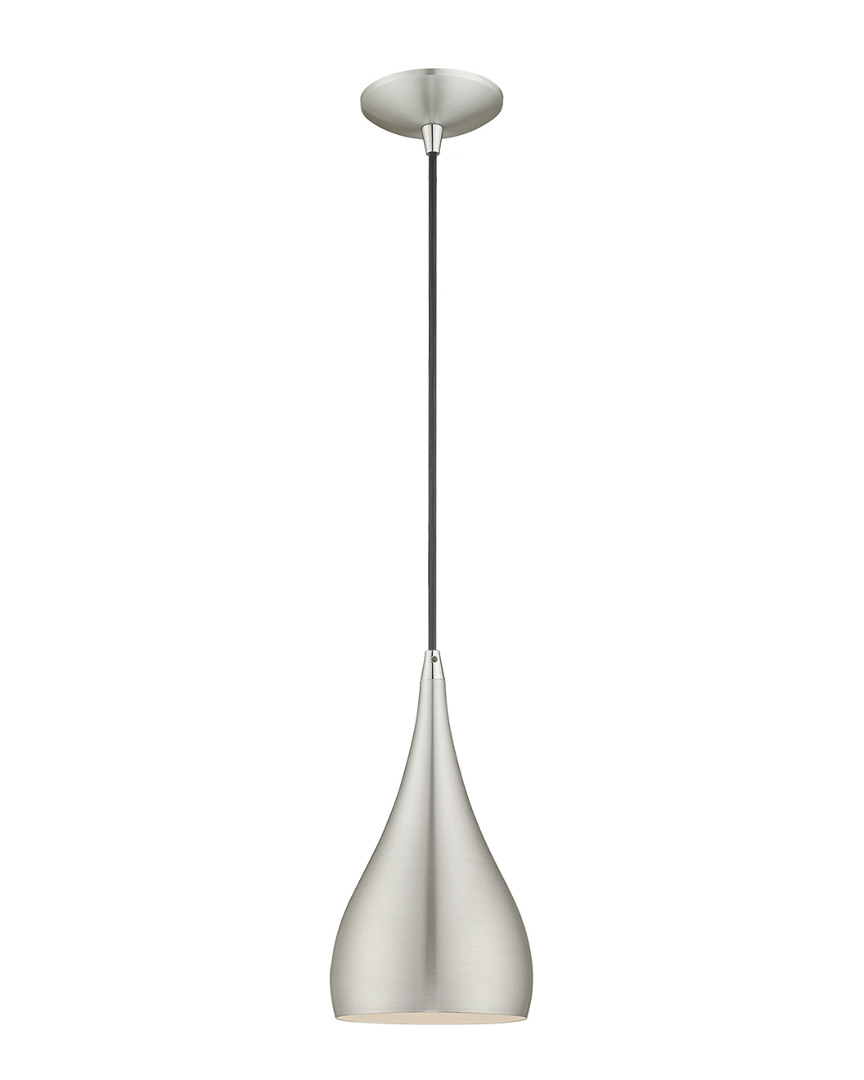 Livex Lighting Livex Metal Shade 1 Lt Brushed Aluminum Mini Pendant