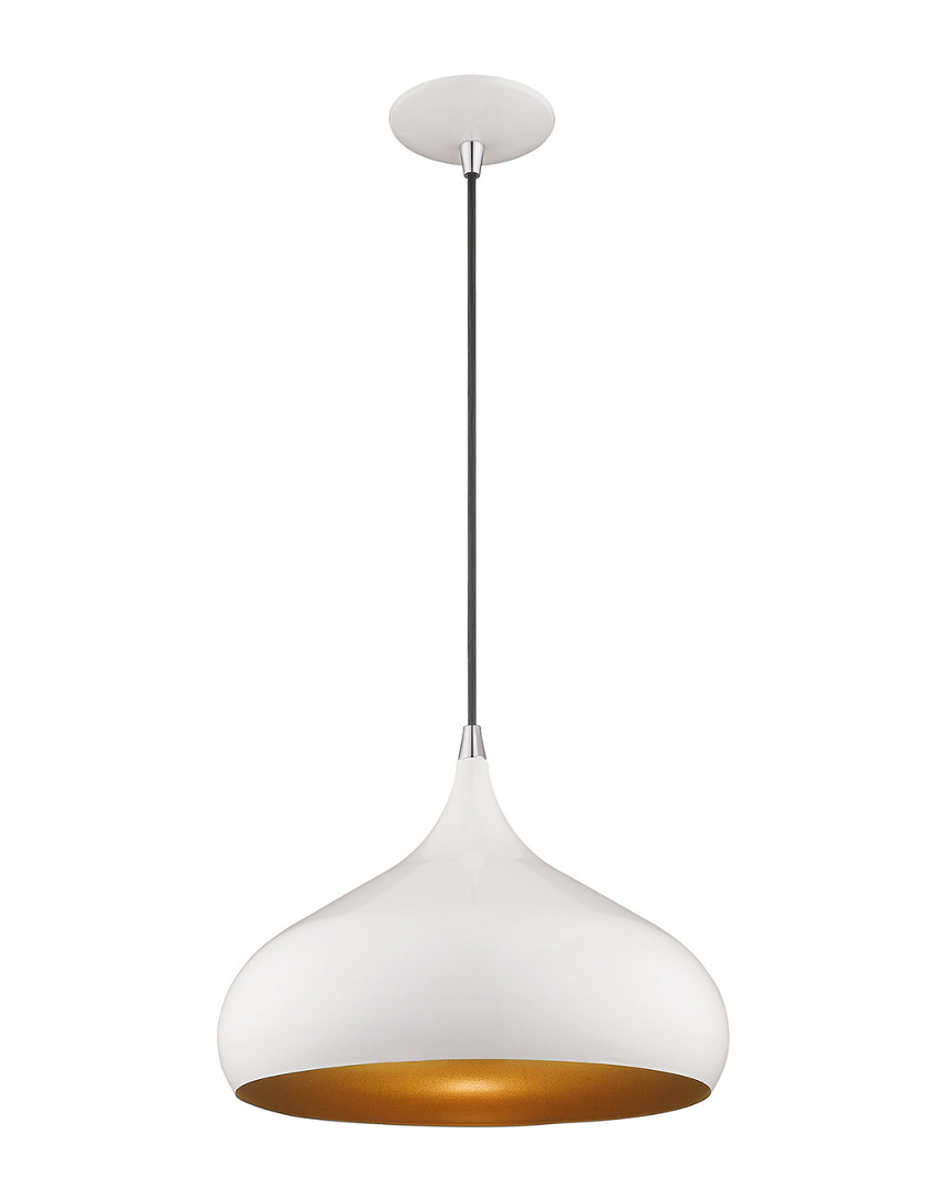 Livex Lighting Livex Metal Shade 1 Lt Shiny White Mini Pendant