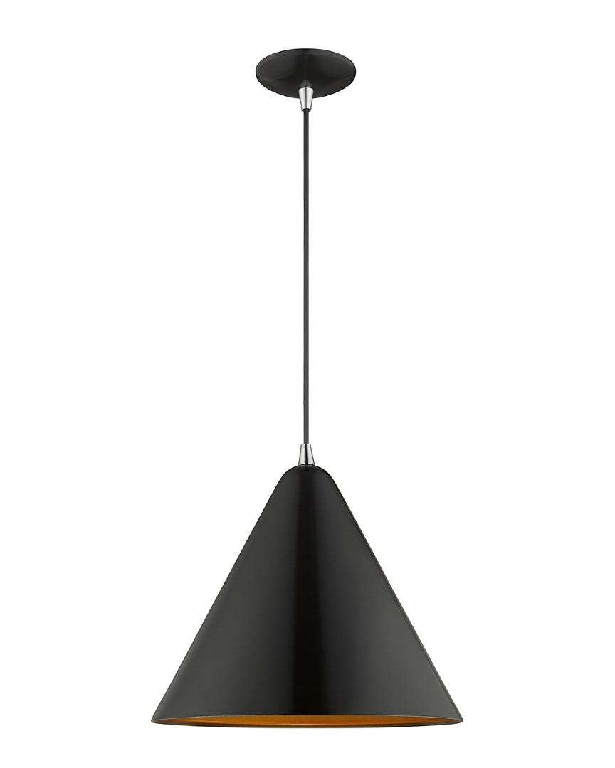 Livex Lighting Livex Metal Shade 1 Lt Shiny Black Mini Pendant