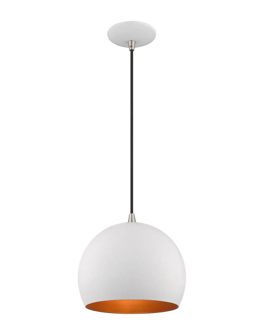 Livex Lighting Livex Metal Shade 1 Lt White Mini Pendant