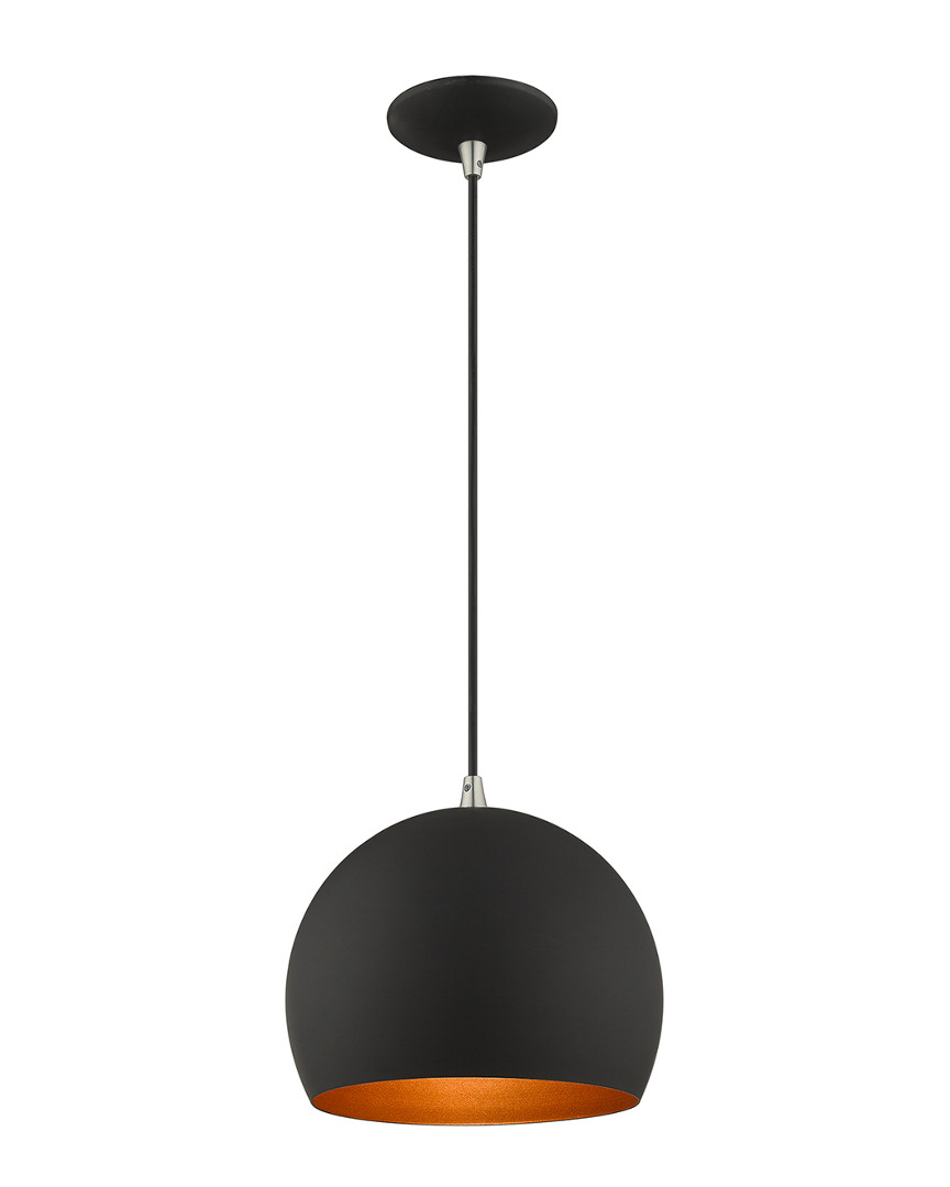 Livex Lighting Livex Metal Shade 1 Lt Black Mini Pendant