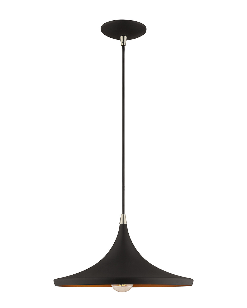 Livex Lighting Livex Metal Shade 1 Lt Black Mini Pendant