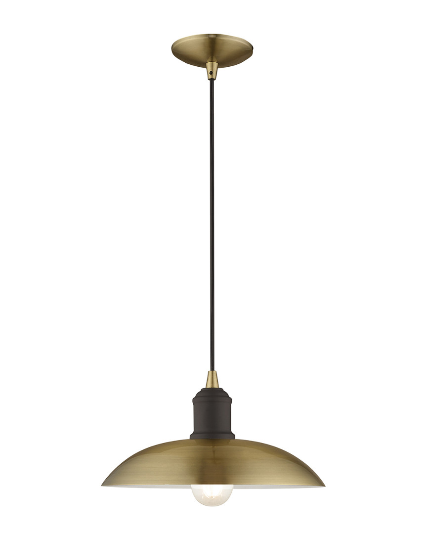 Livex Lighting Livex Metal Shade 1 Lt Antique Brass Mini Pendant