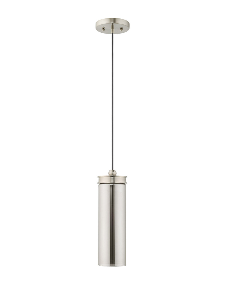 Livex Lighting Livex Art Glass 1 Lt Brushed Nickel Mini Pendant