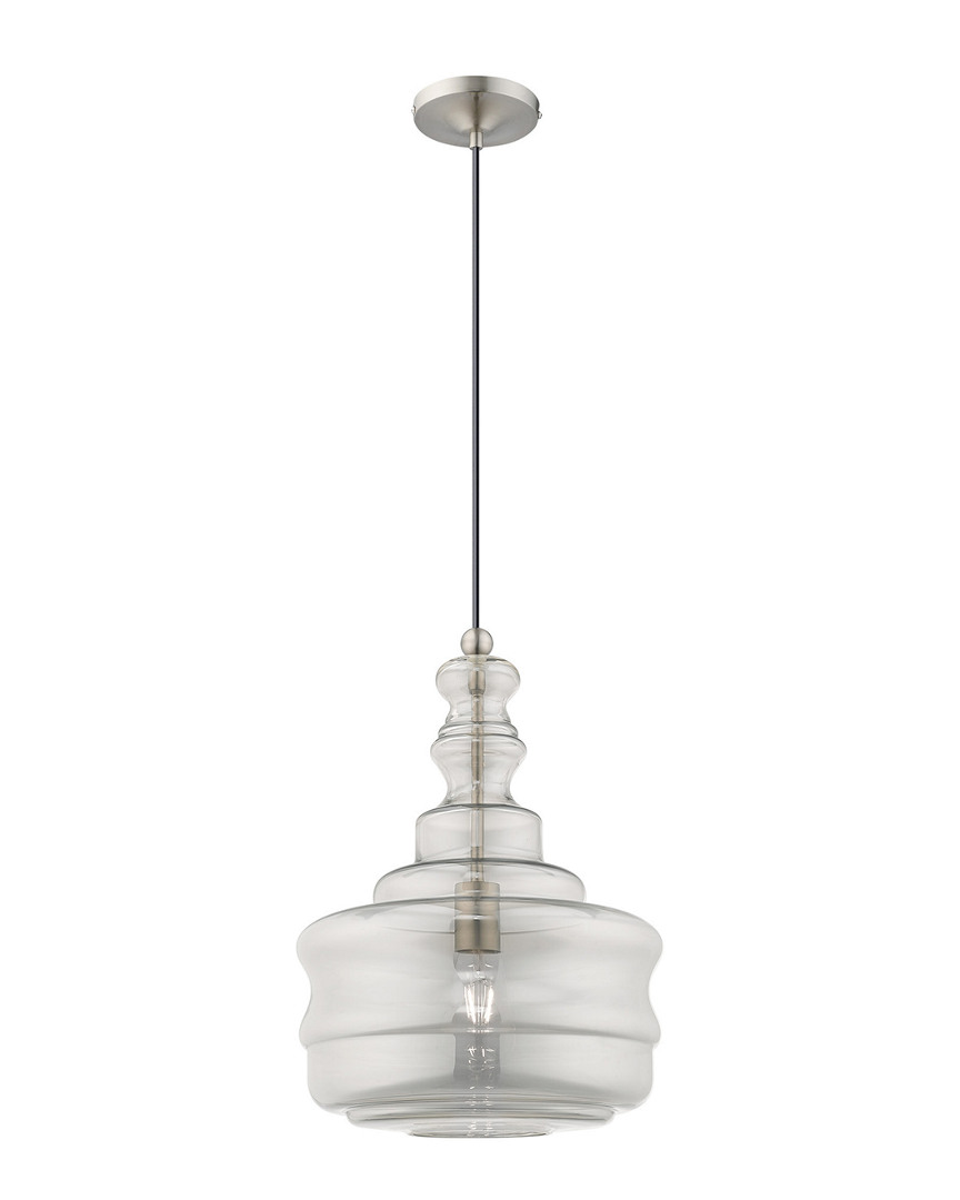 Livex Lighting Livex Art Glass 1 Lt Brushed Nickel Mini Pendant