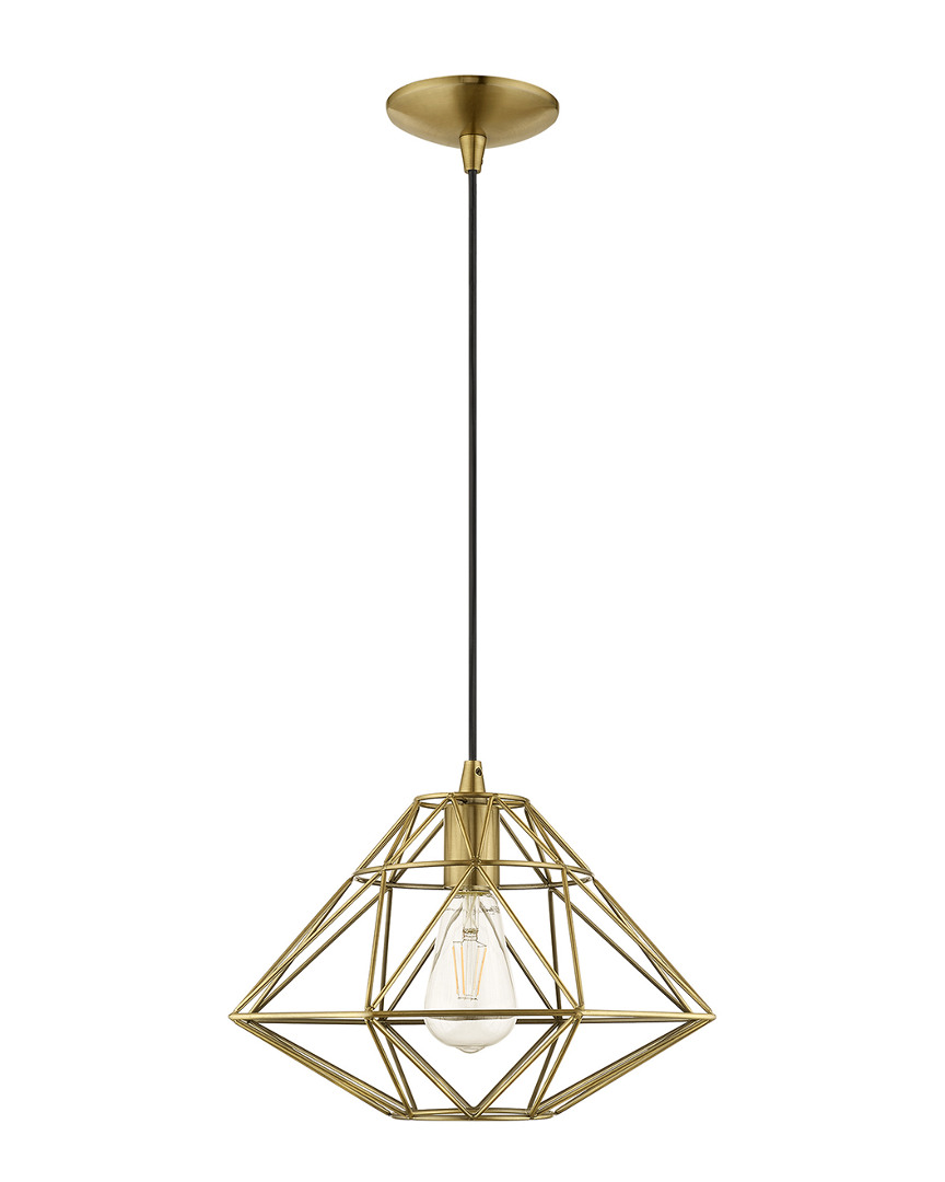 Livex Lighting Livex Geometric Shade 1-light Antique Brass Mini Pendant