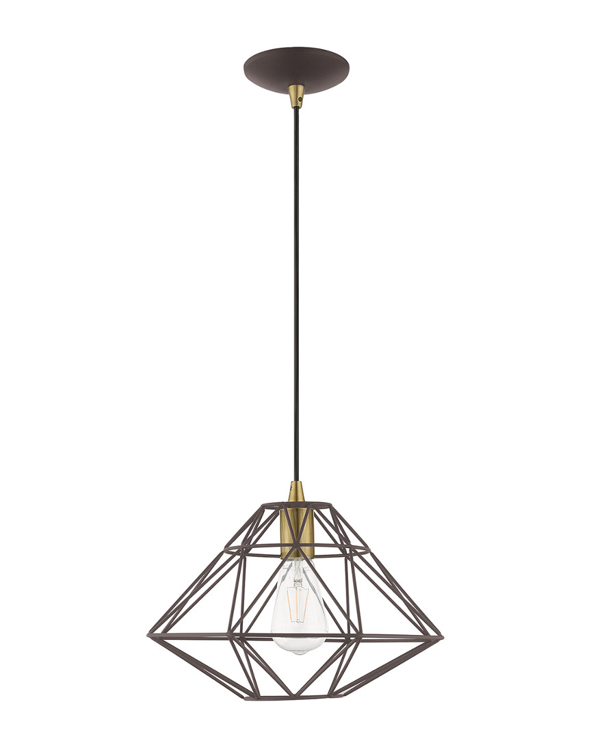 Livex Lighting Livex Geometric Shade 1 Lt Bronze Mini Pendant