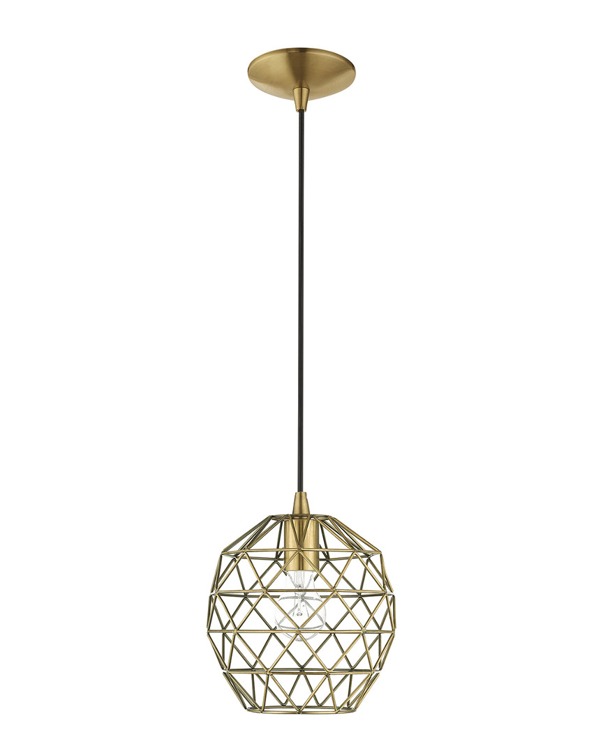 Livex Lighting Livex Geometric Shade 1 Lt Antique Brass Mini Pendant