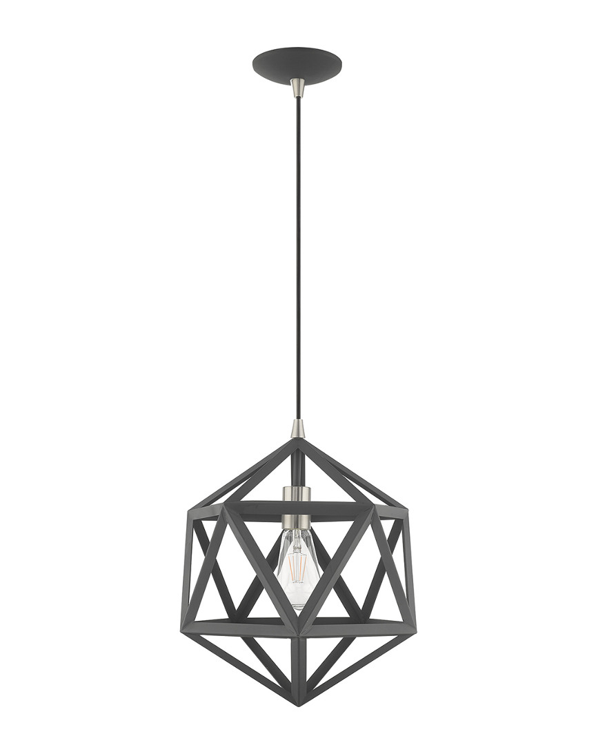 Livex Lighting Livex Geometric Shade 1 Lt Scandinavian Gray Mini Pendant