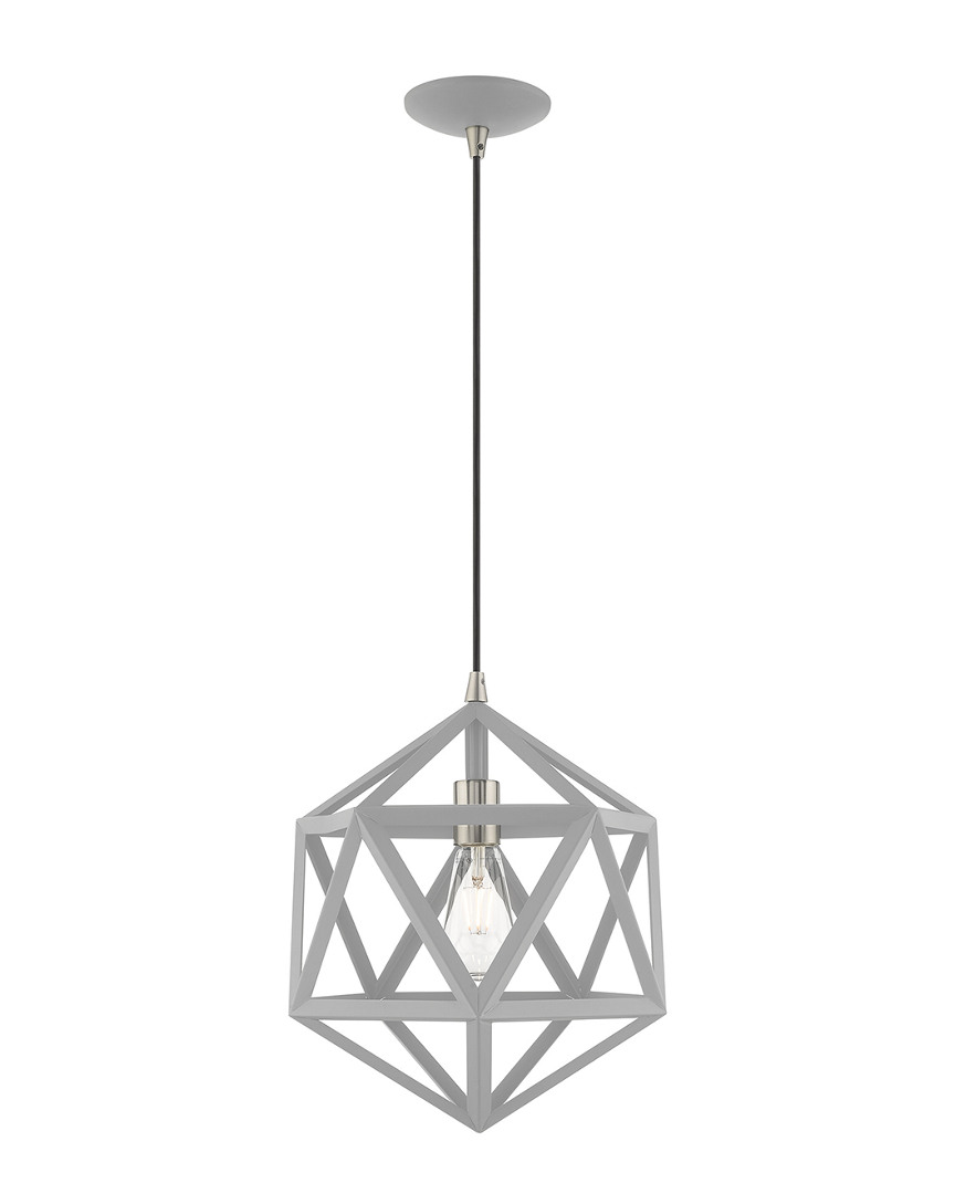 Livex Lighting Livex Geometric Shade 1 Lt Nordic Gray Mini Pendant