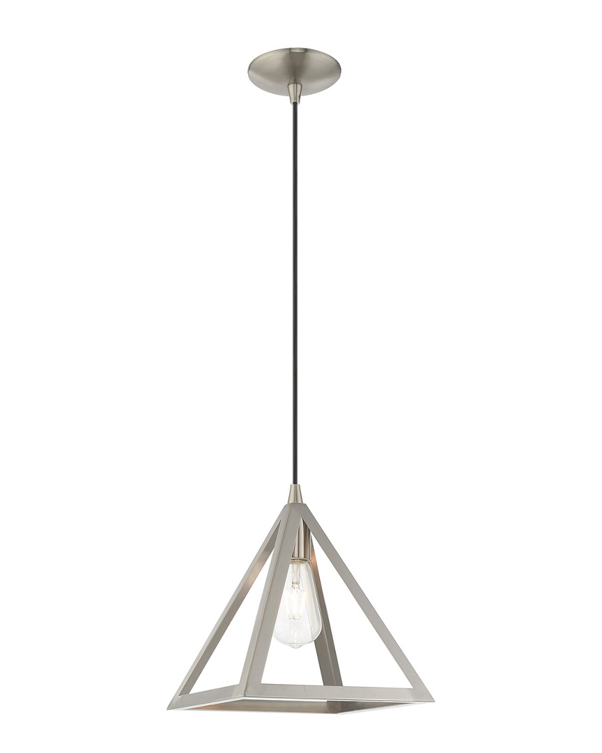 Livex Lighting Livex Geometric Shade 1 Lt Brushed Nickel Mini Pendant