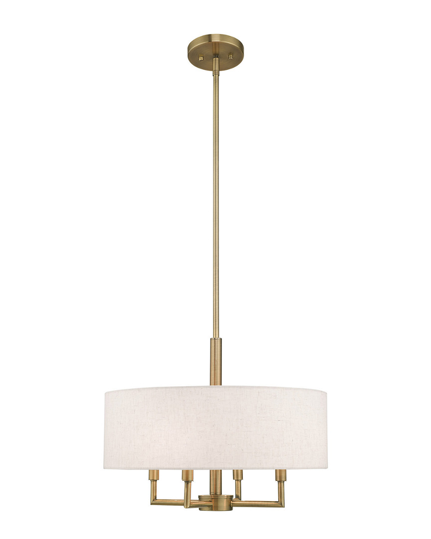 Livex Lighting Livex Meridian 4 Lt Antique Brass Pendant Chandelier