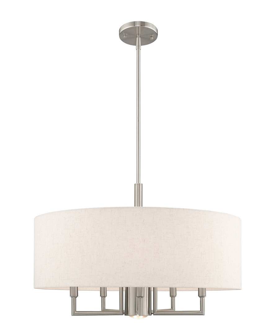 Livex Lighting Livex Meridian 6 Lt Brushed Nickel Pendant Chandelier