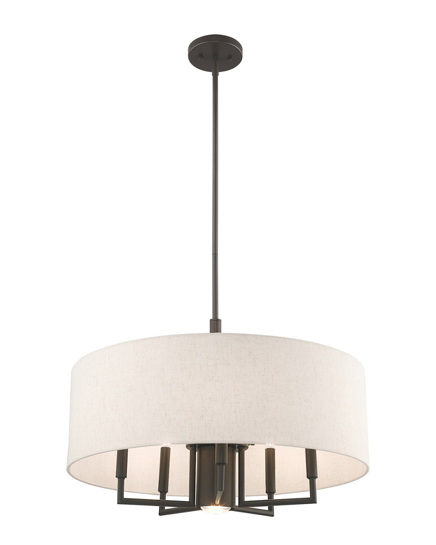 Livex Lighting Livex Meridian 6 Lt English Bronze Pendant Chandelier