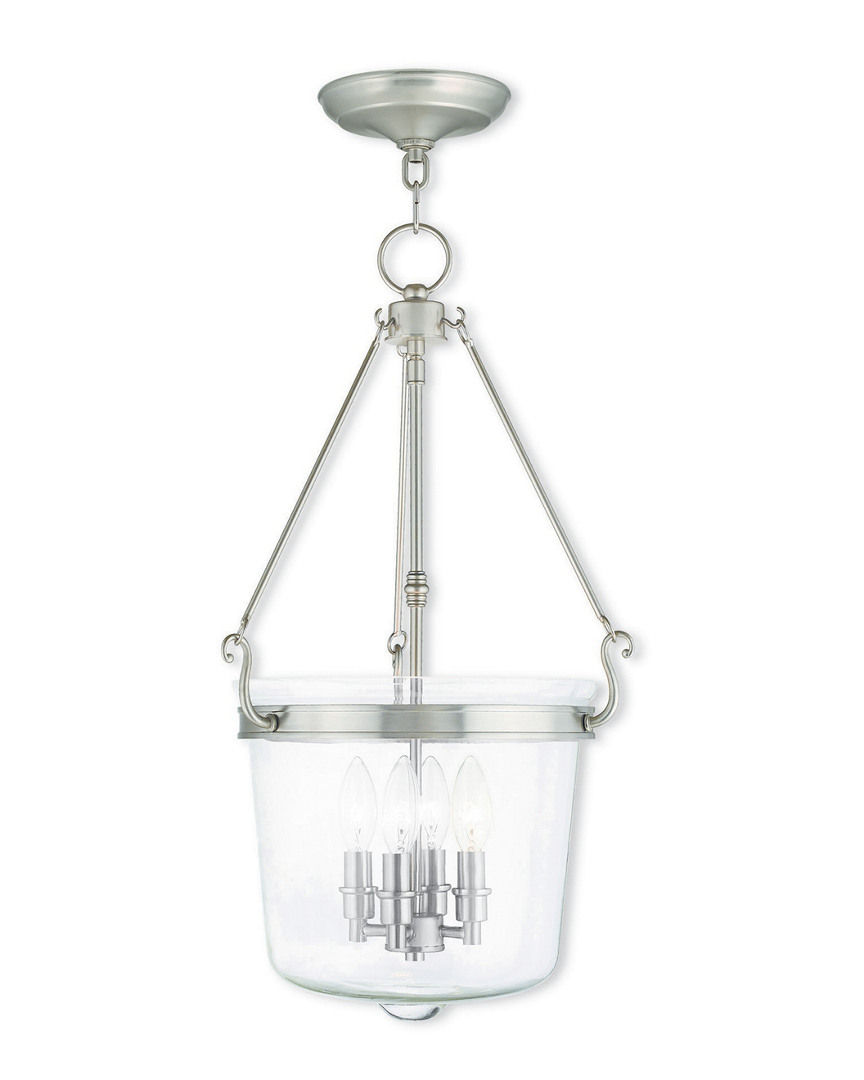 Livex Lighting Discontinued Livex Rockford 4-light Brushed Nickel Pendant